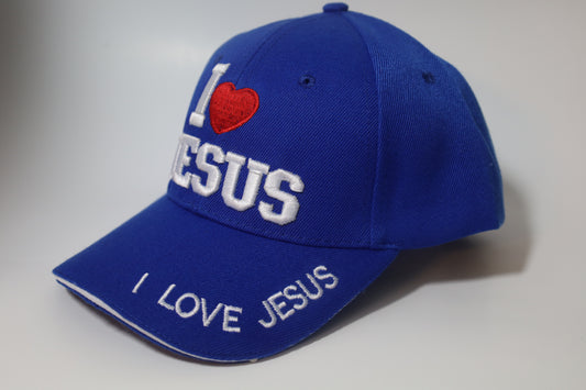 I love Jesus adjustable Hat (BLUE)